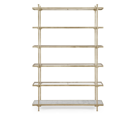 Églomisé & Silver Iron Six-Tier Étagère