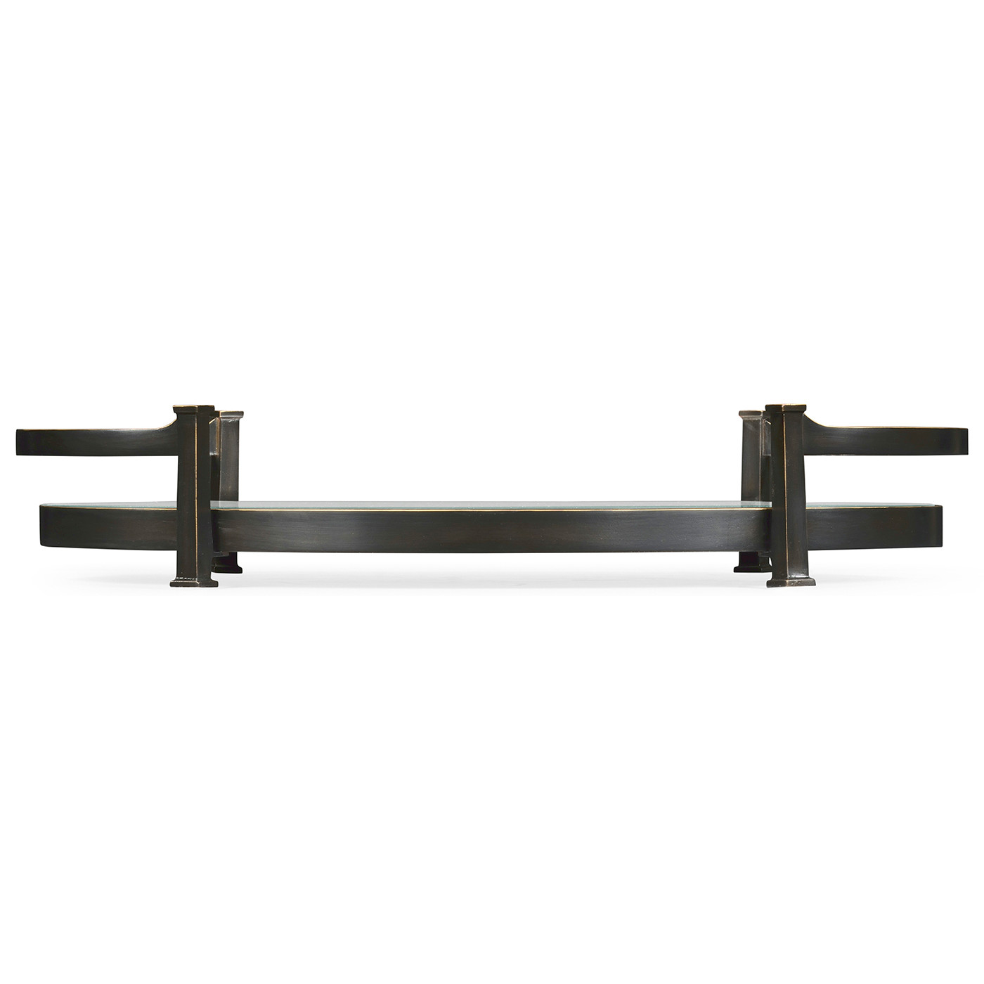 Églomisé & Bronze Iron Oval Tray