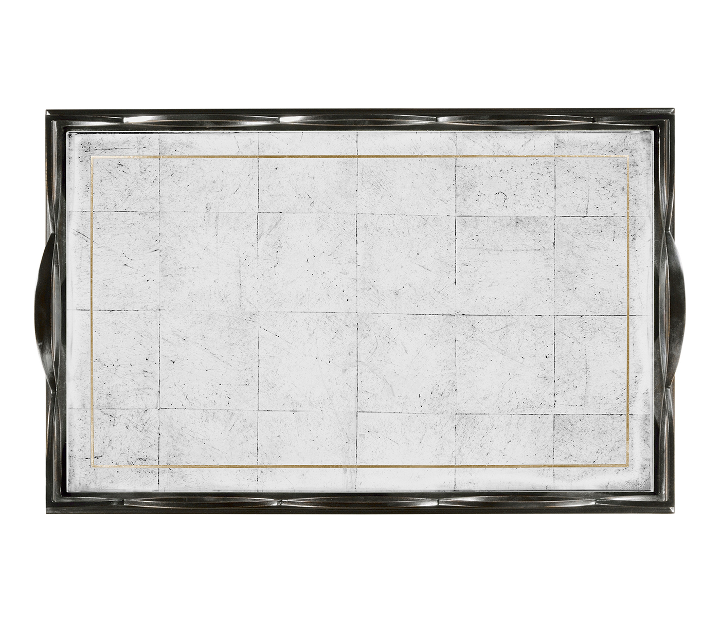 Églomisé & Bronze Iron Rectangular Tray