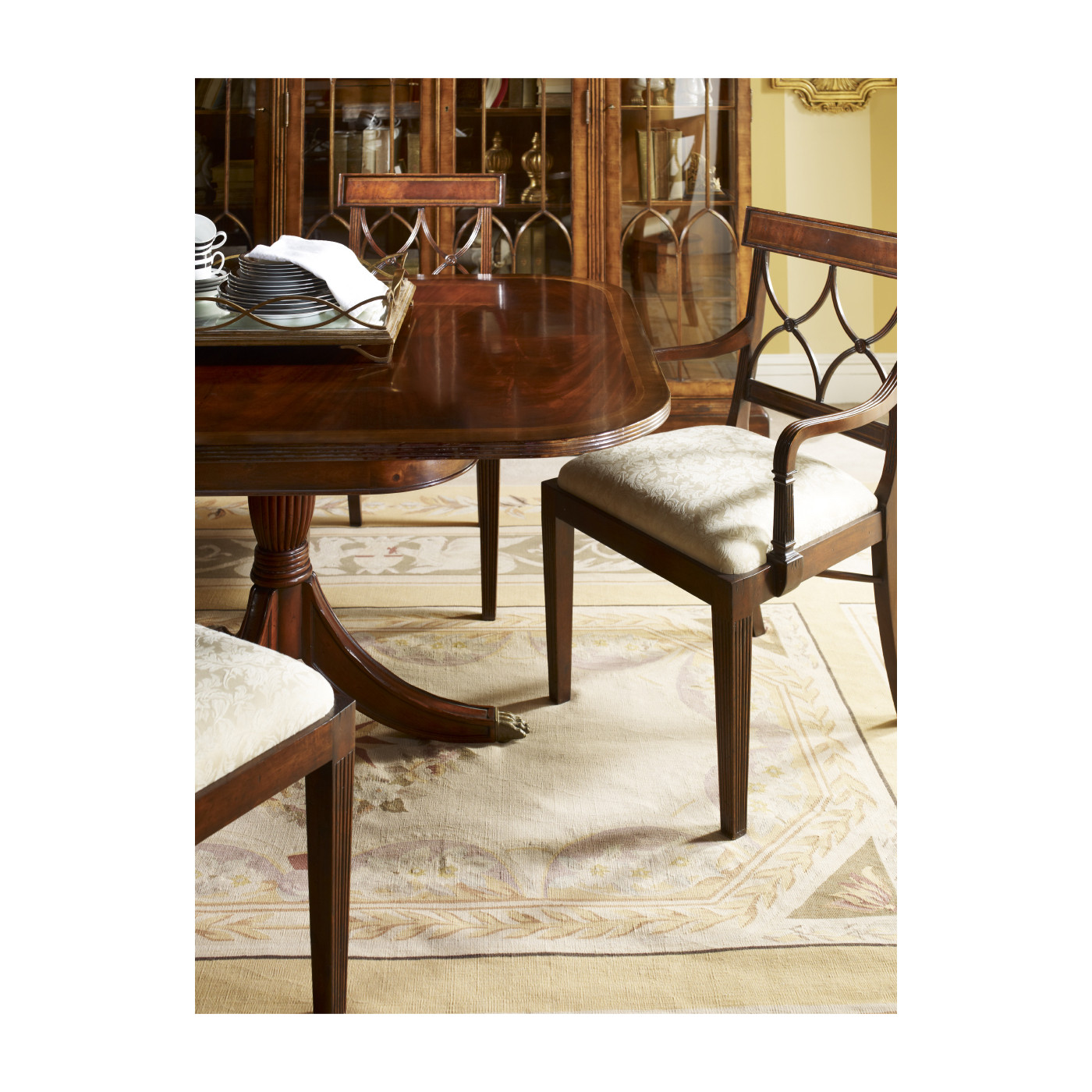 Églomisé & Bronze Iron Rectangular Tray