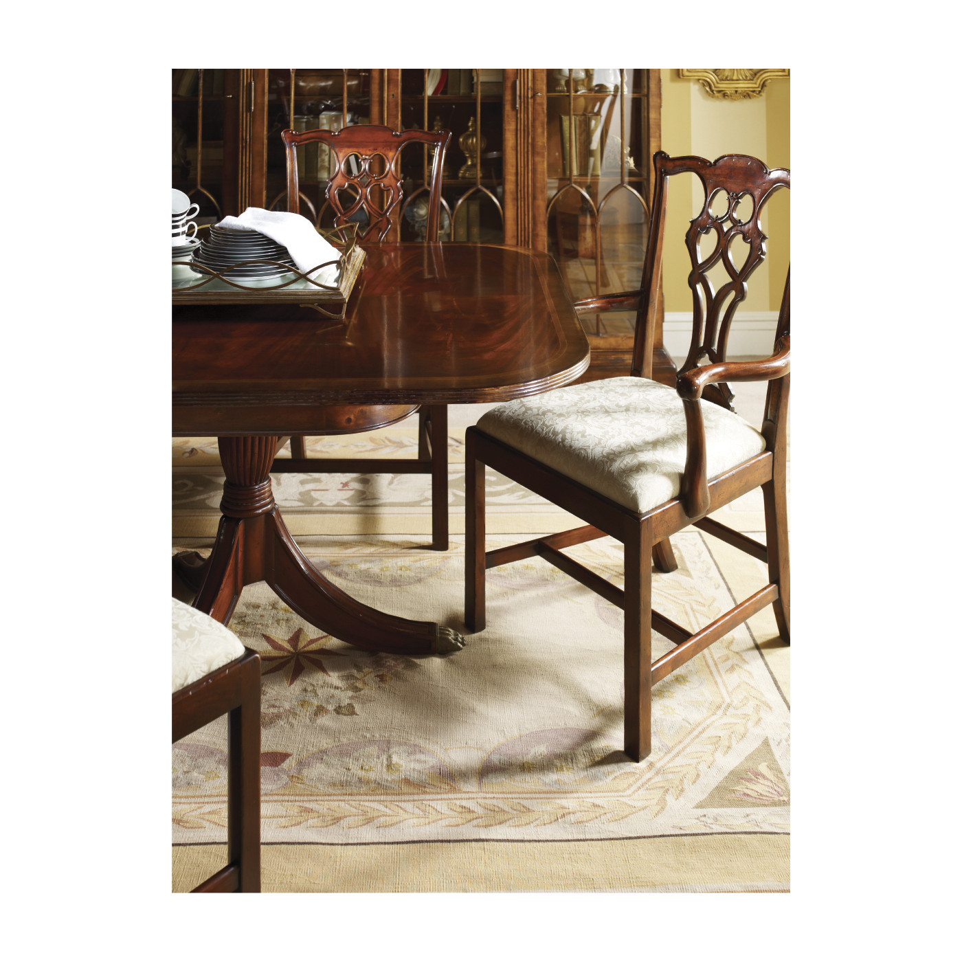 Églomisé & Silver Iron Rectangular Tray