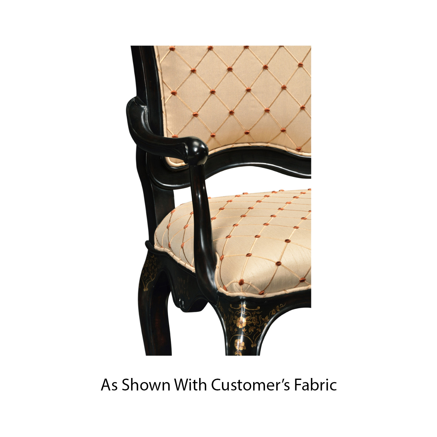 Black & Gilded Floral Arm Chair