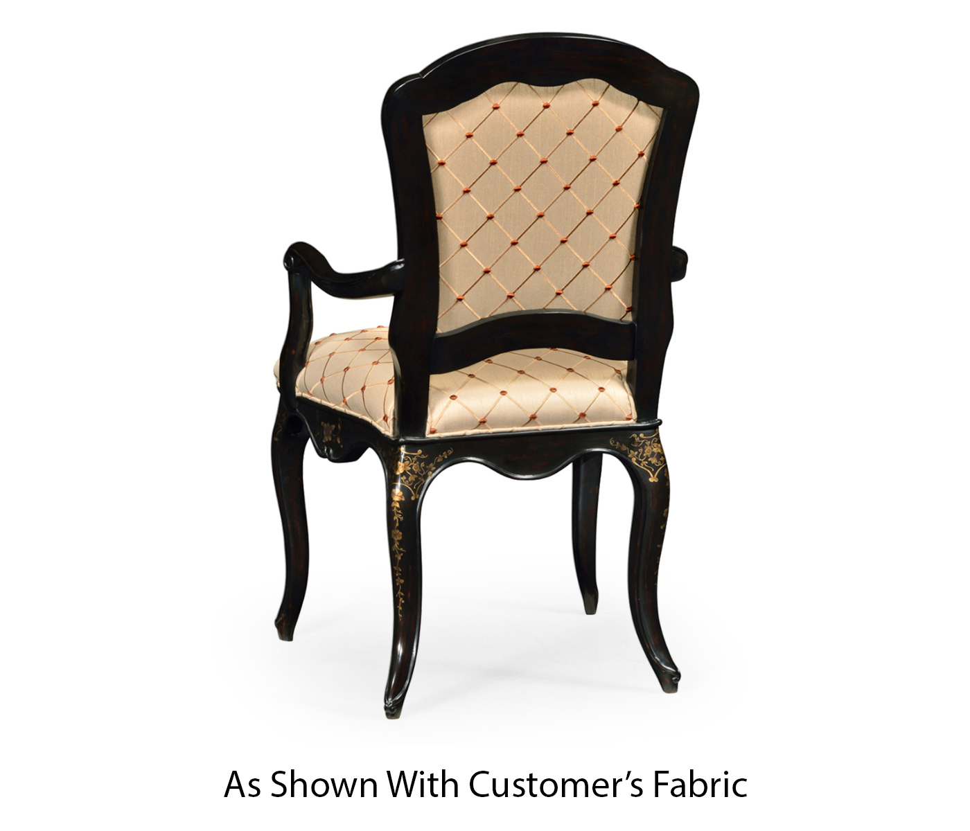 Black & Gilded Floral Arm Chair