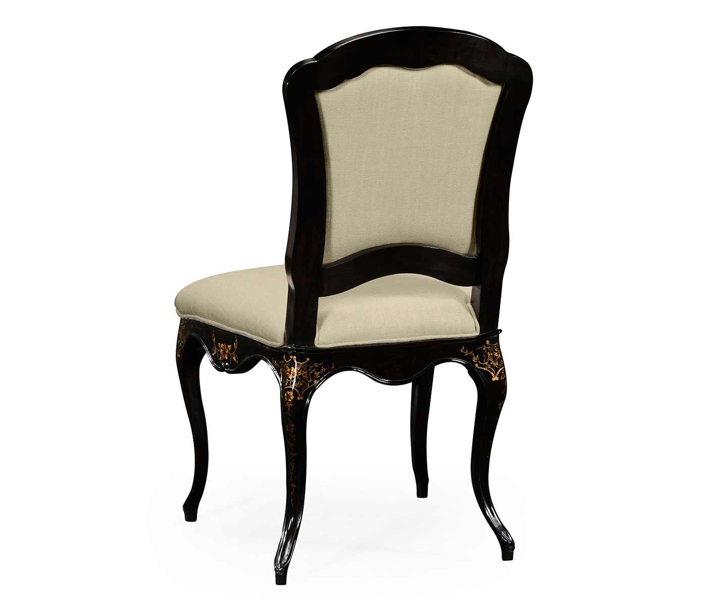 Black & Gilded Floral Side Chair