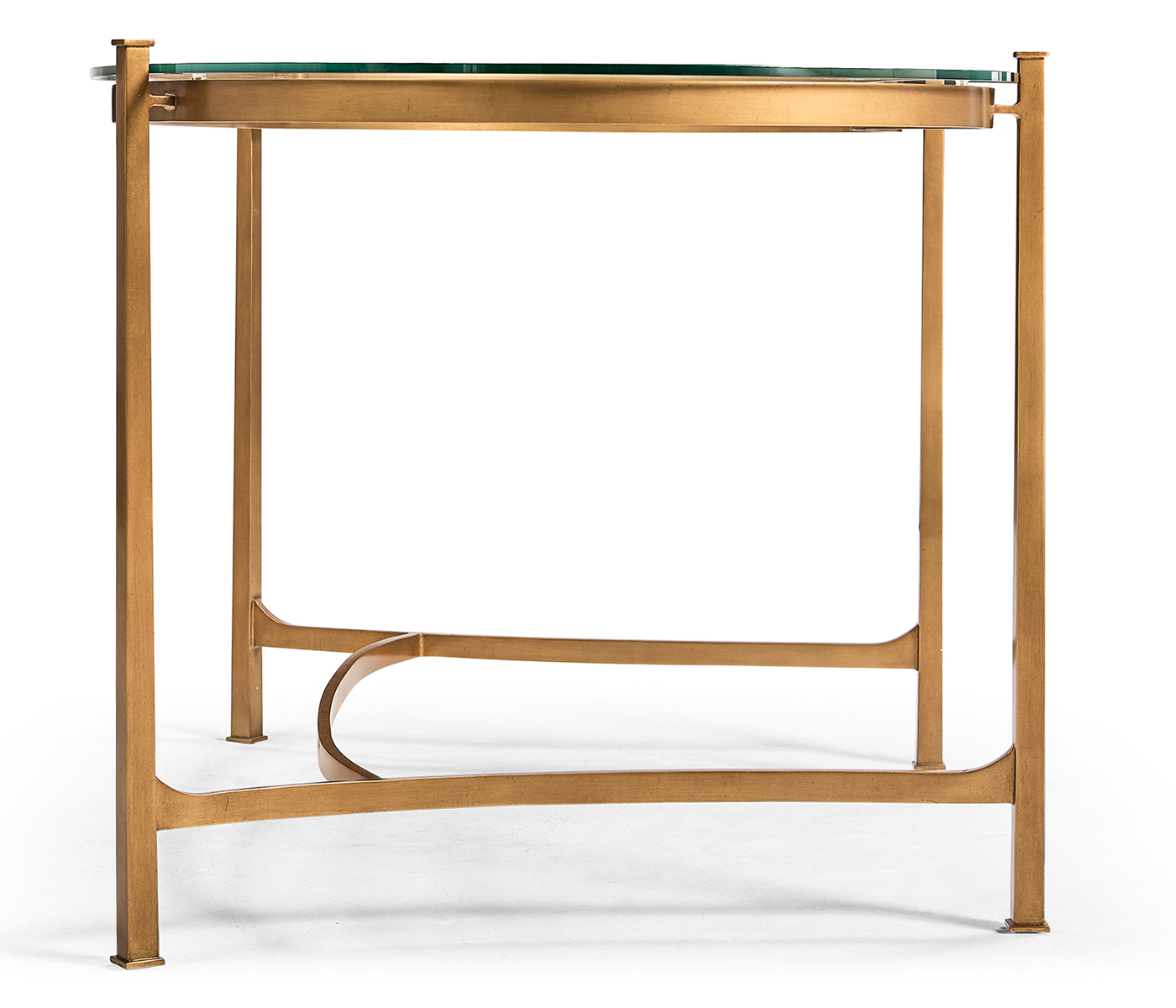 Gilded Kidney Desk with Glass Top