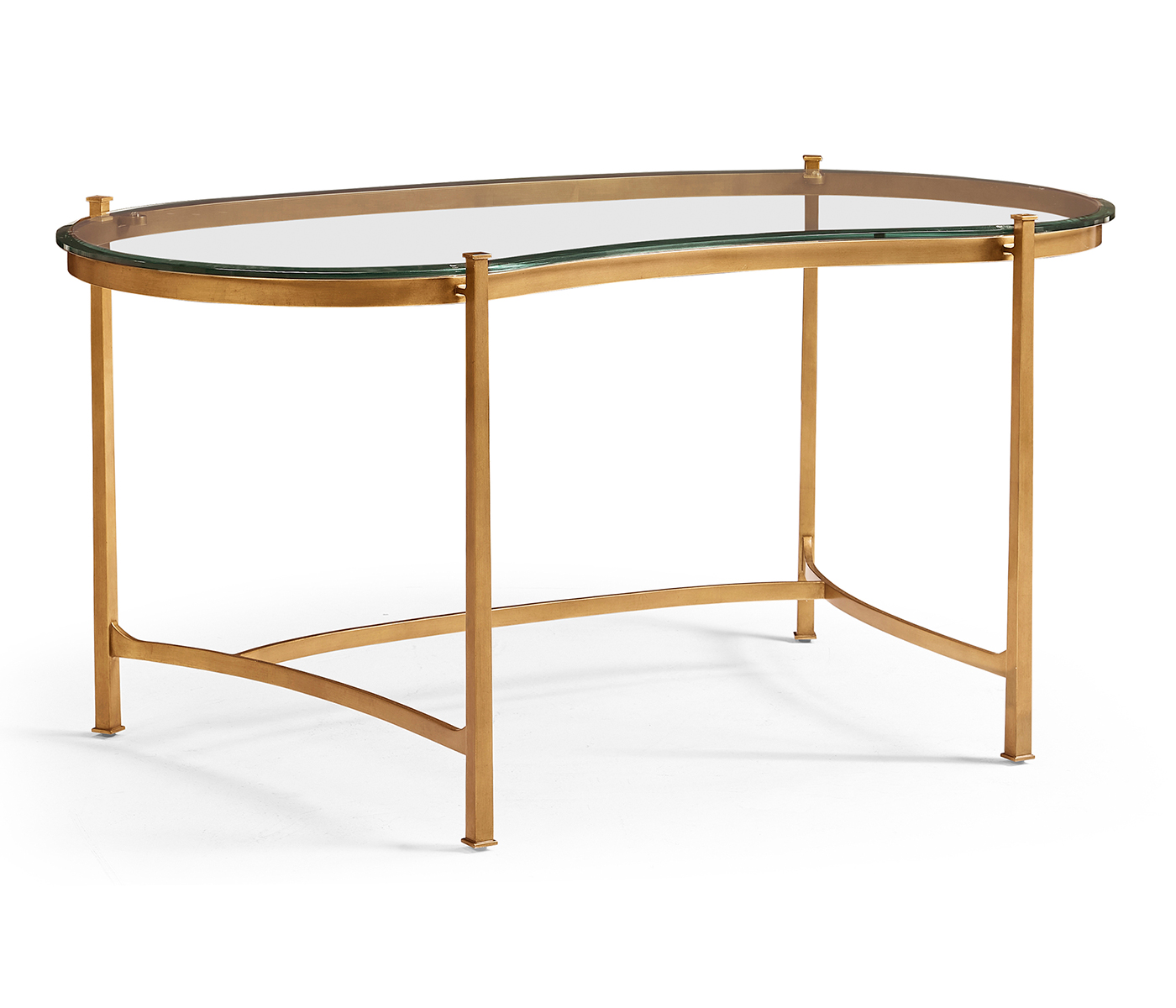 Gilded Kidney Desk with Glass Top