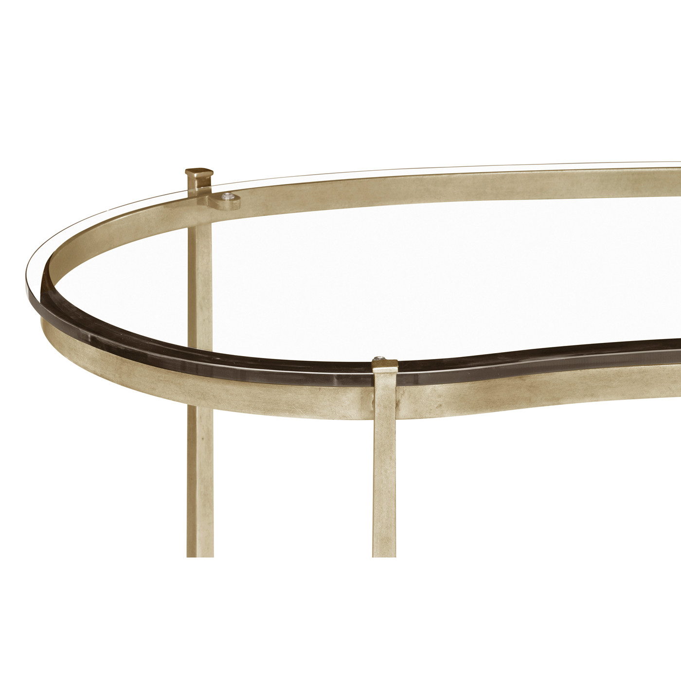 Silver Kidney Desk with Glass Top