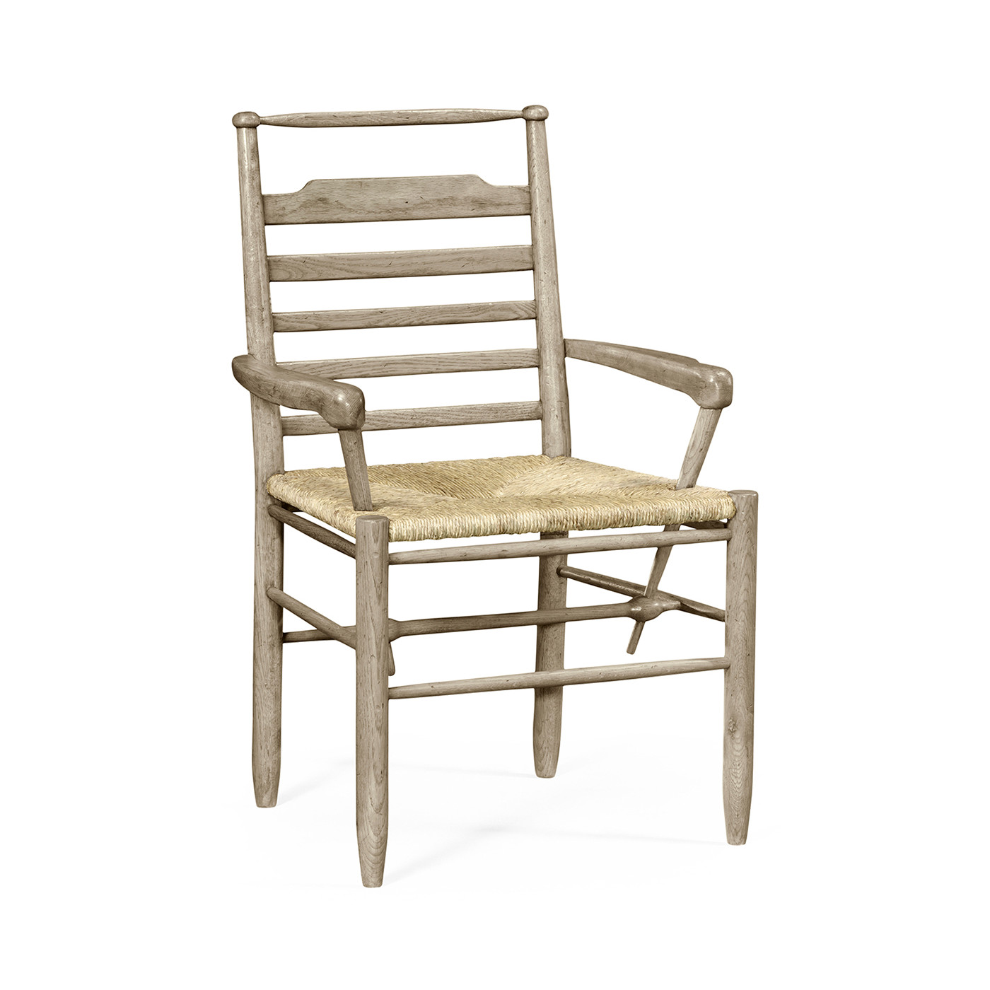 Grey Oak Ladder Back Country Arm Chair