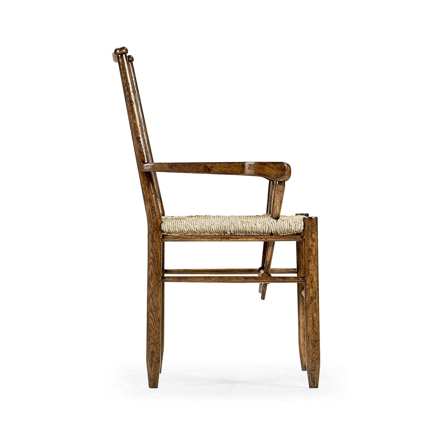 Dark Oak Ladder Back Country Arm Chair