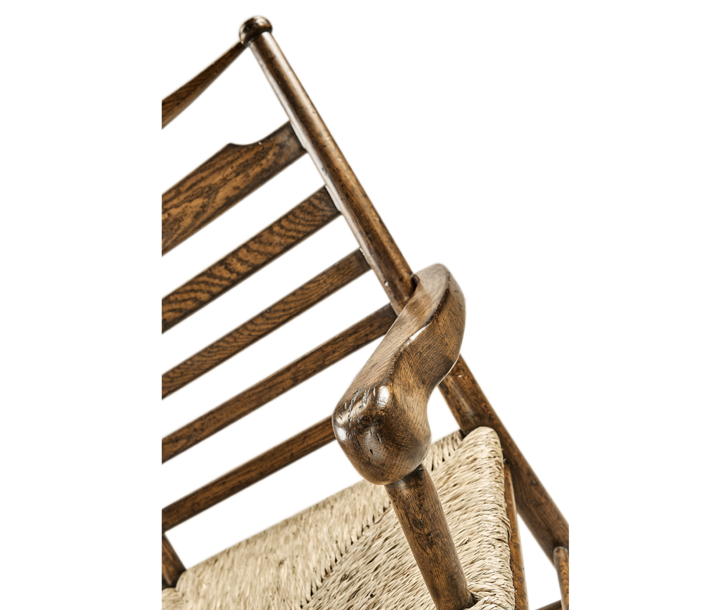 Dark Oak Ladder Back Country Arm Chair