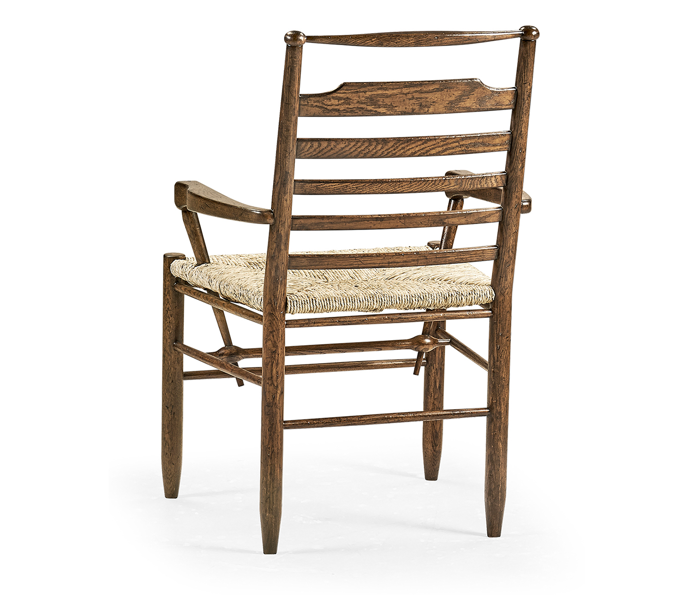 Dark Oak Ladder Back Country Arm Chair