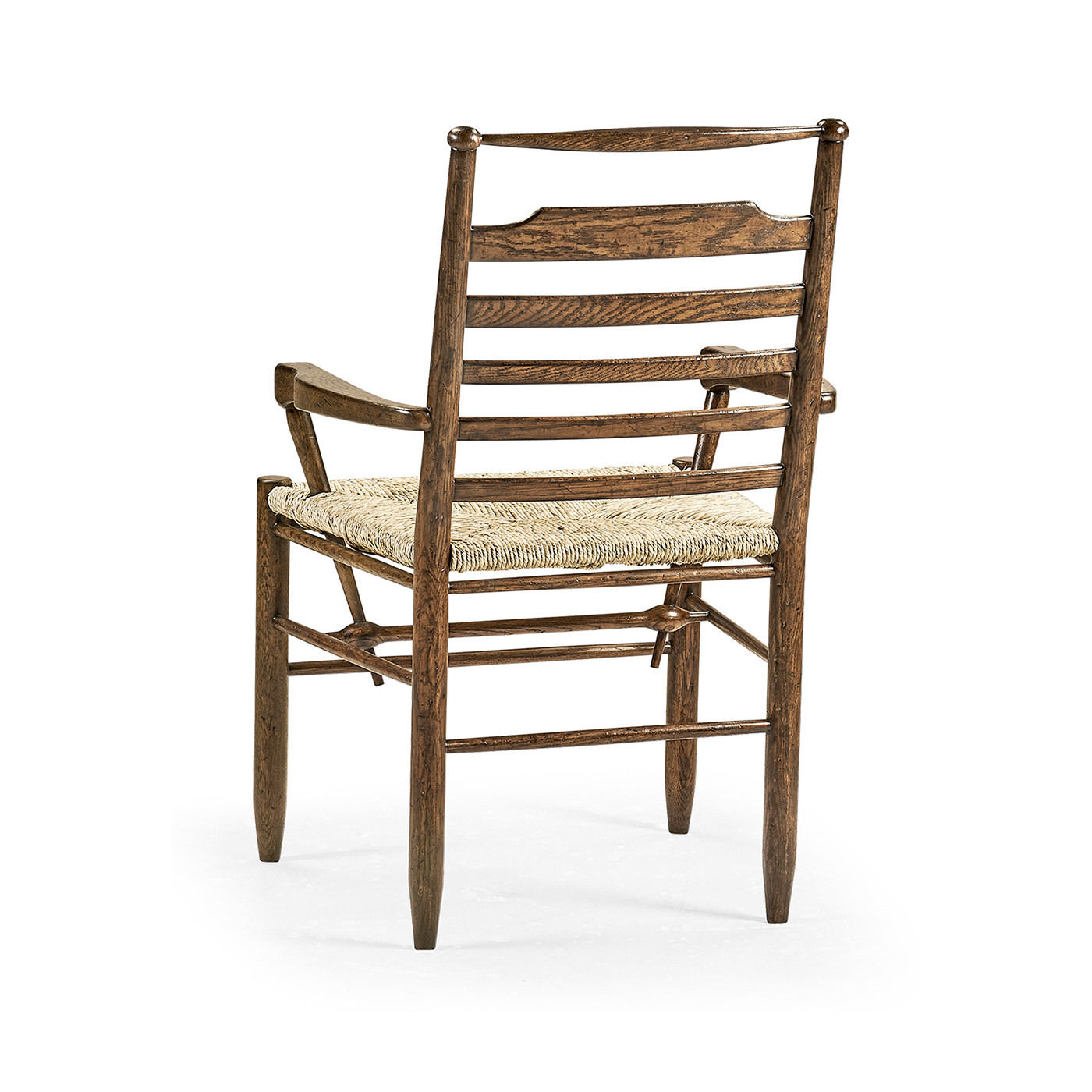 Dark Oak Ladder Back Country Arm Chair