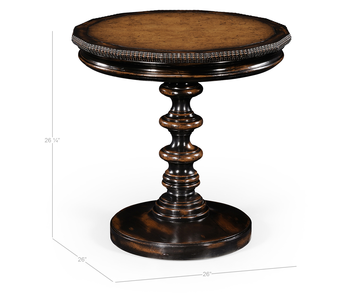 Gadrooned Burl Topped Side Table
