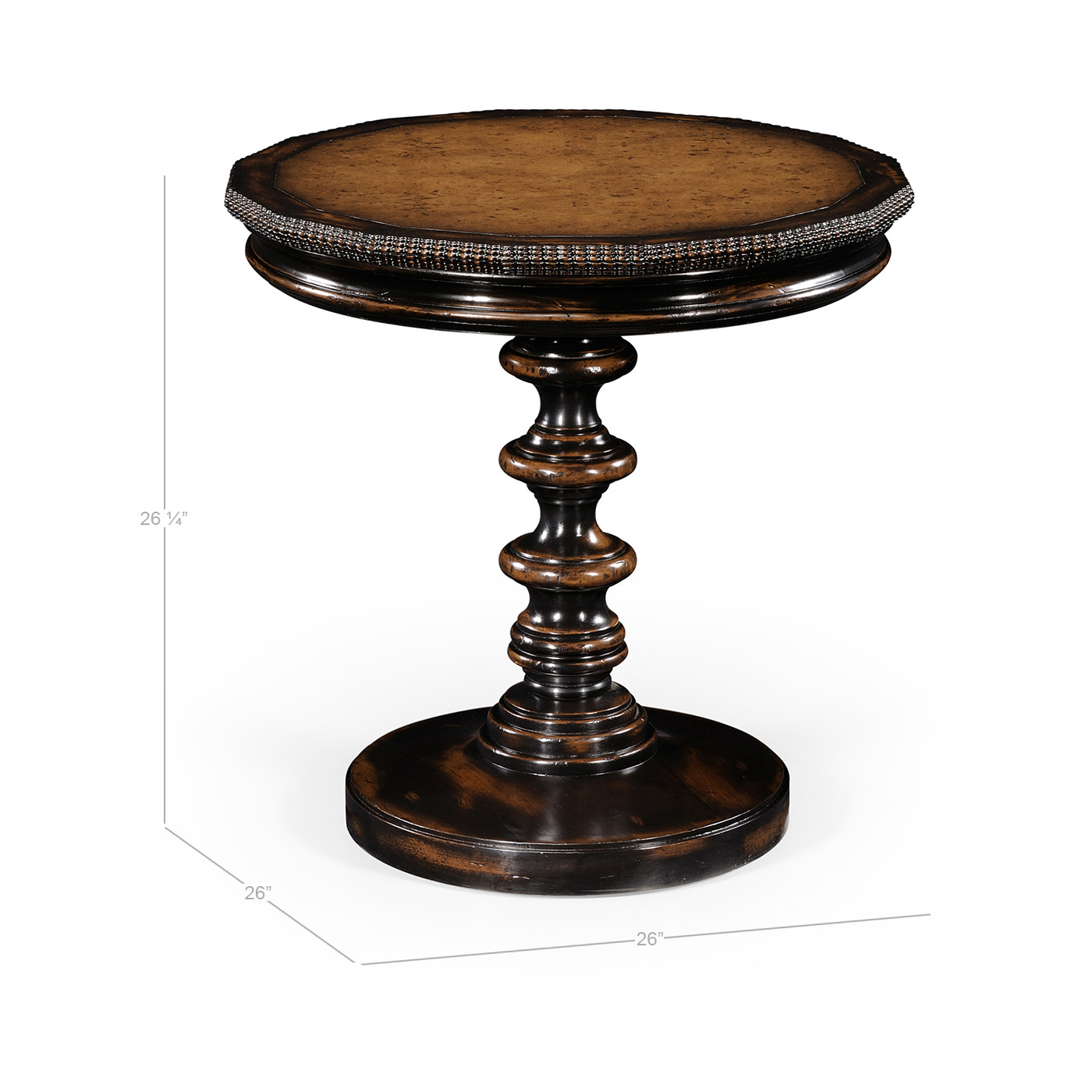 Gadrooned Burl Topped Side Table