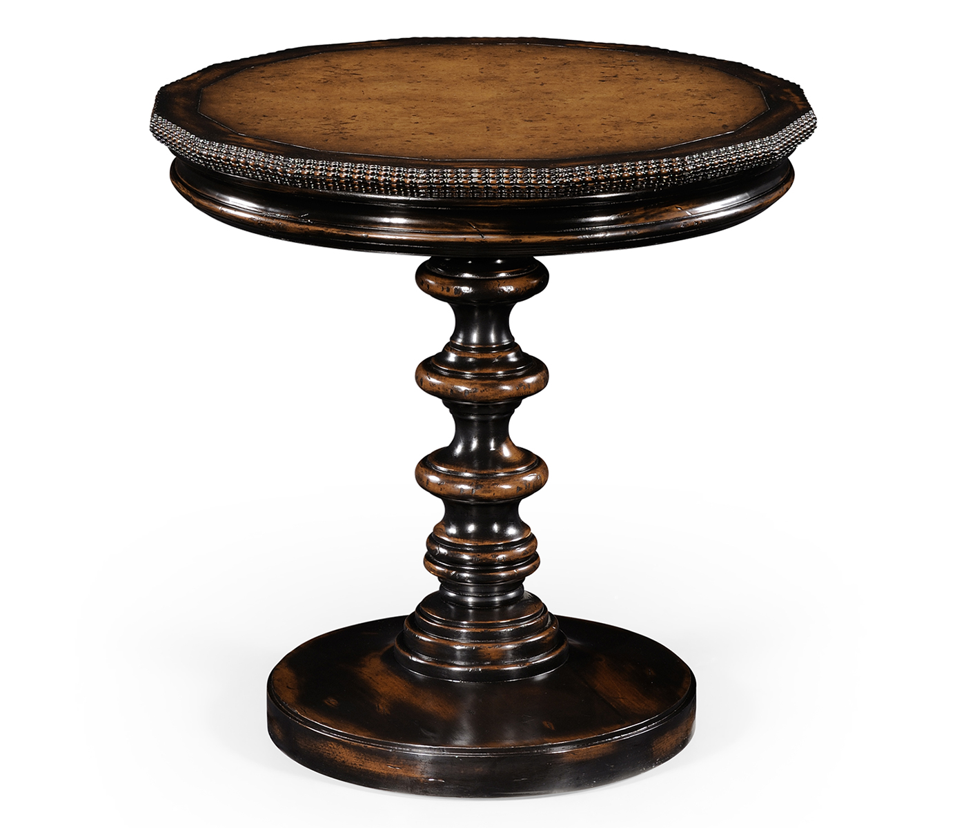 Gadrooned Burl Topped Side Table