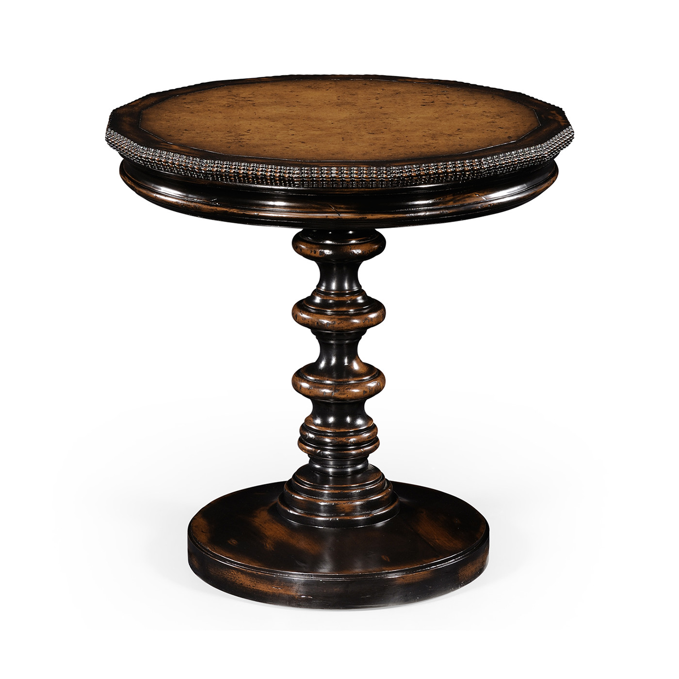 Gadrooned Burl Topped Side Table