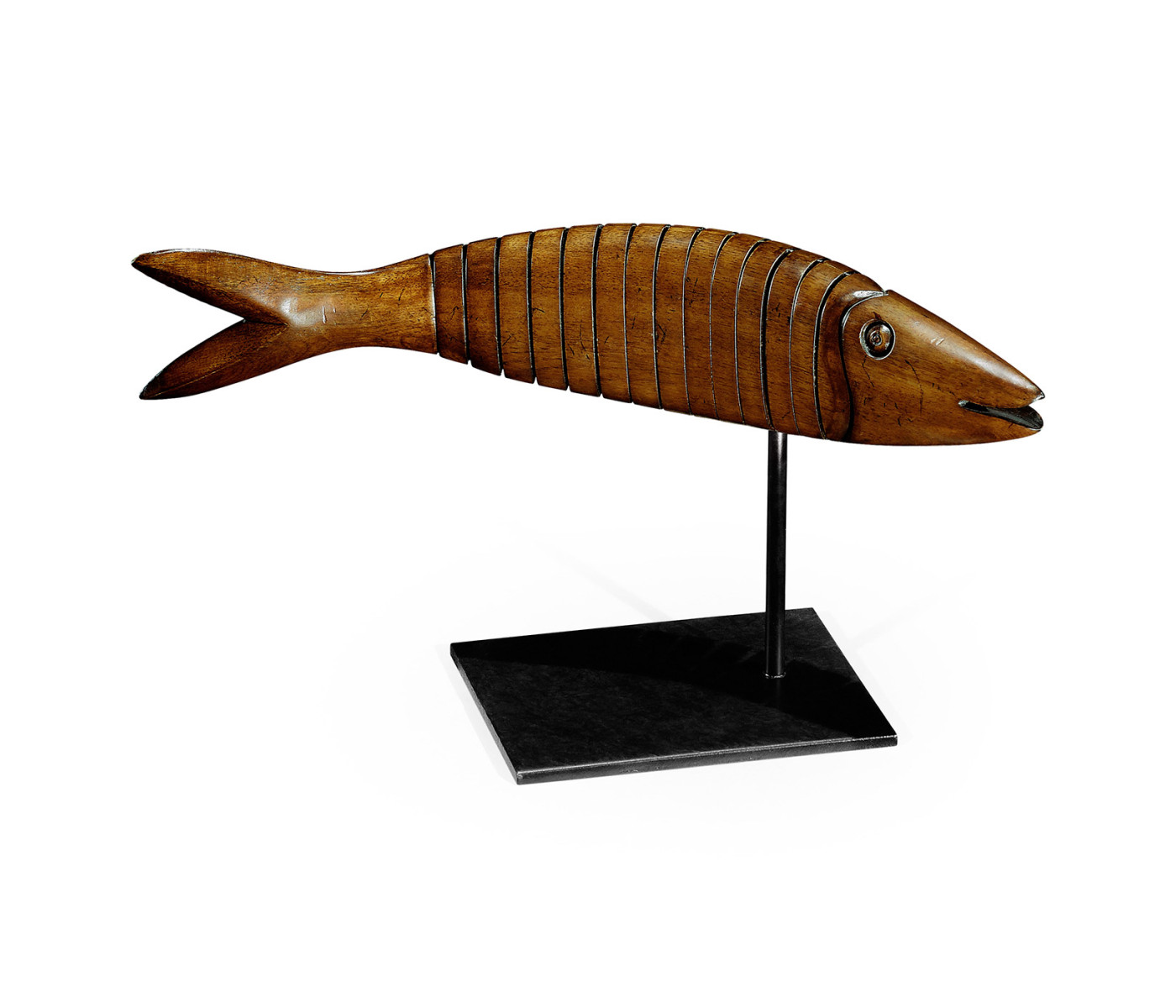 Articulated Walnut Fish on Stand