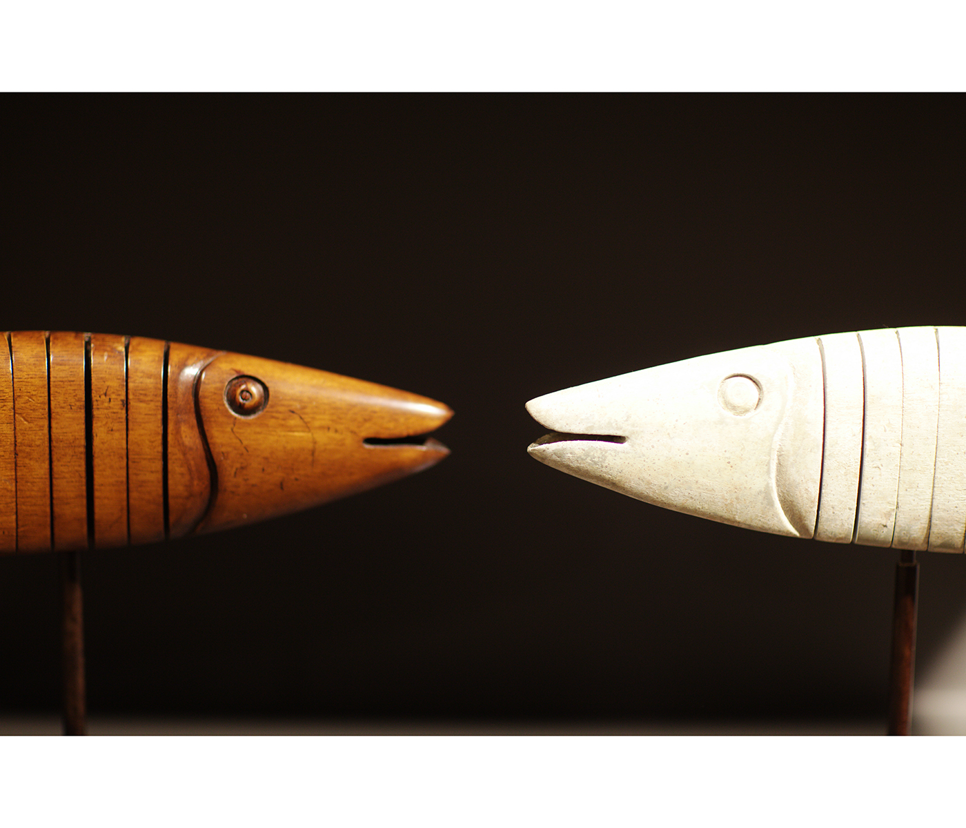 Articulated Walnut Fish on Stand