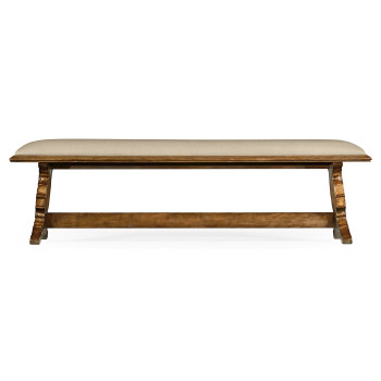 Long portuguese style argentinian walnut bench