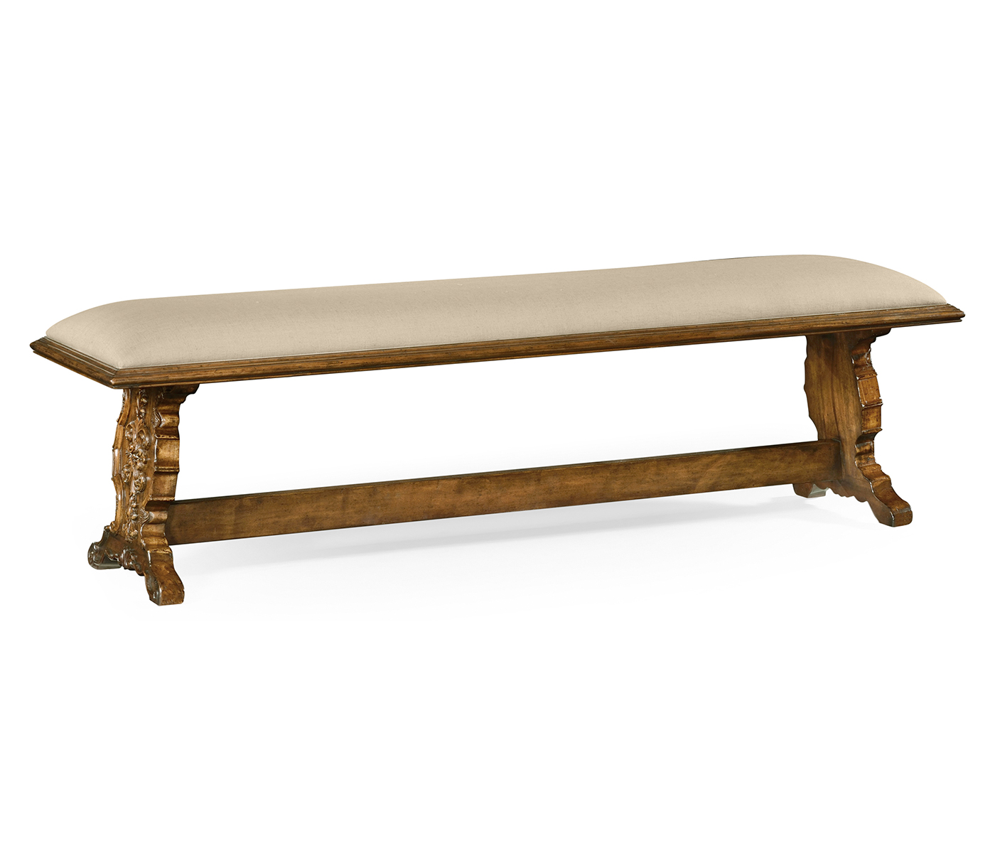 Long portuguese style argentinian walnut bench