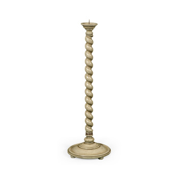 Tall Twisted Column Floor Standing Candlesticks (Grey)