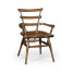 Country Style Dark Oak Arm Chair with A Dark Antique Chestnut Leather Seat