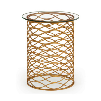 Interlaced Gilded & Glass Side Table