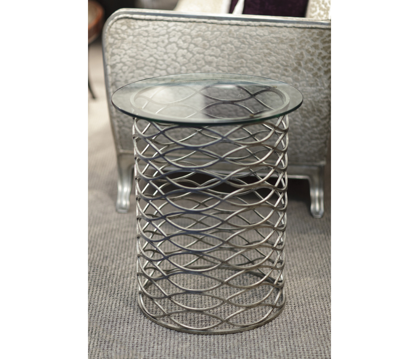 Interlaced Gilded & Glass Side Table