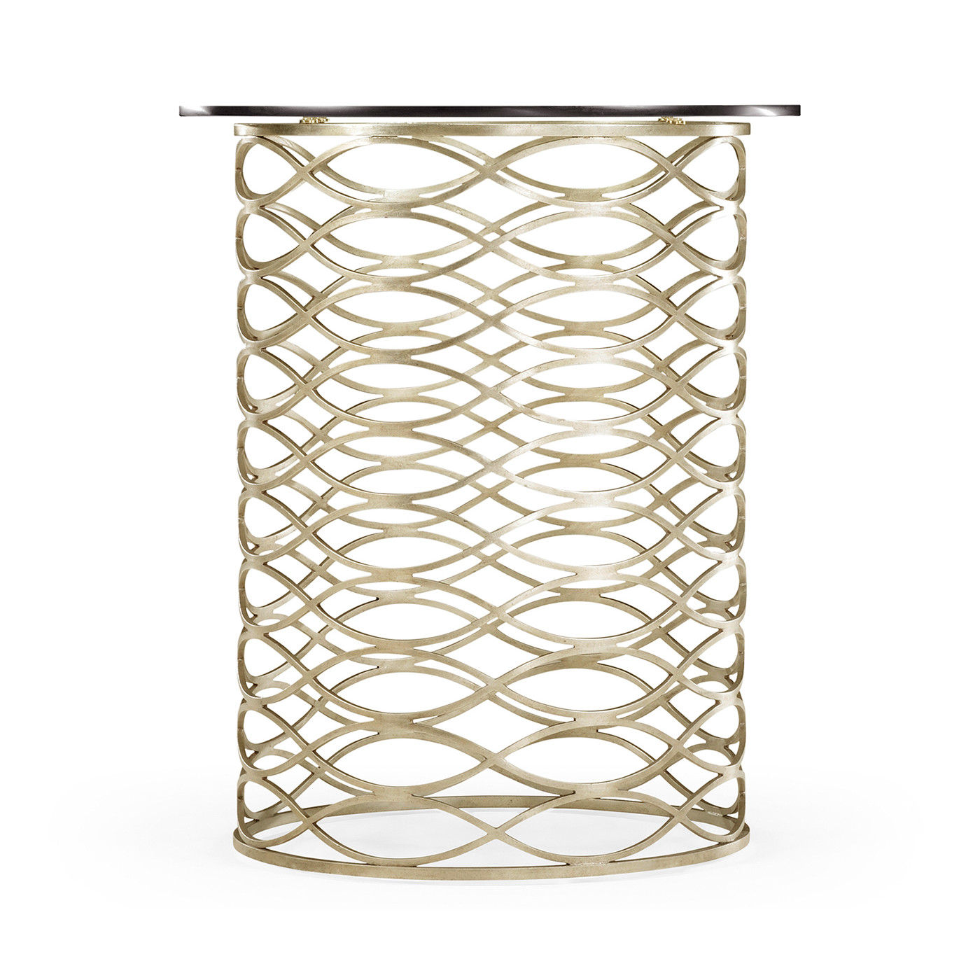 Interlaced Silver & Glass Side Table