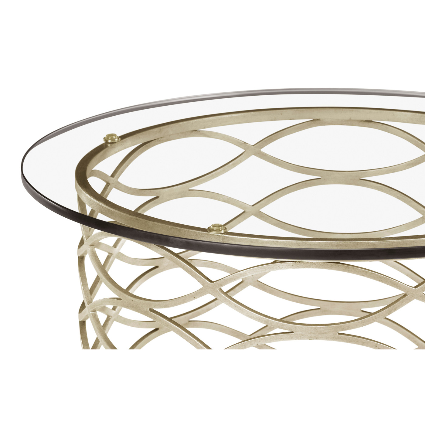 Interlaced Silver & Glass Side Table