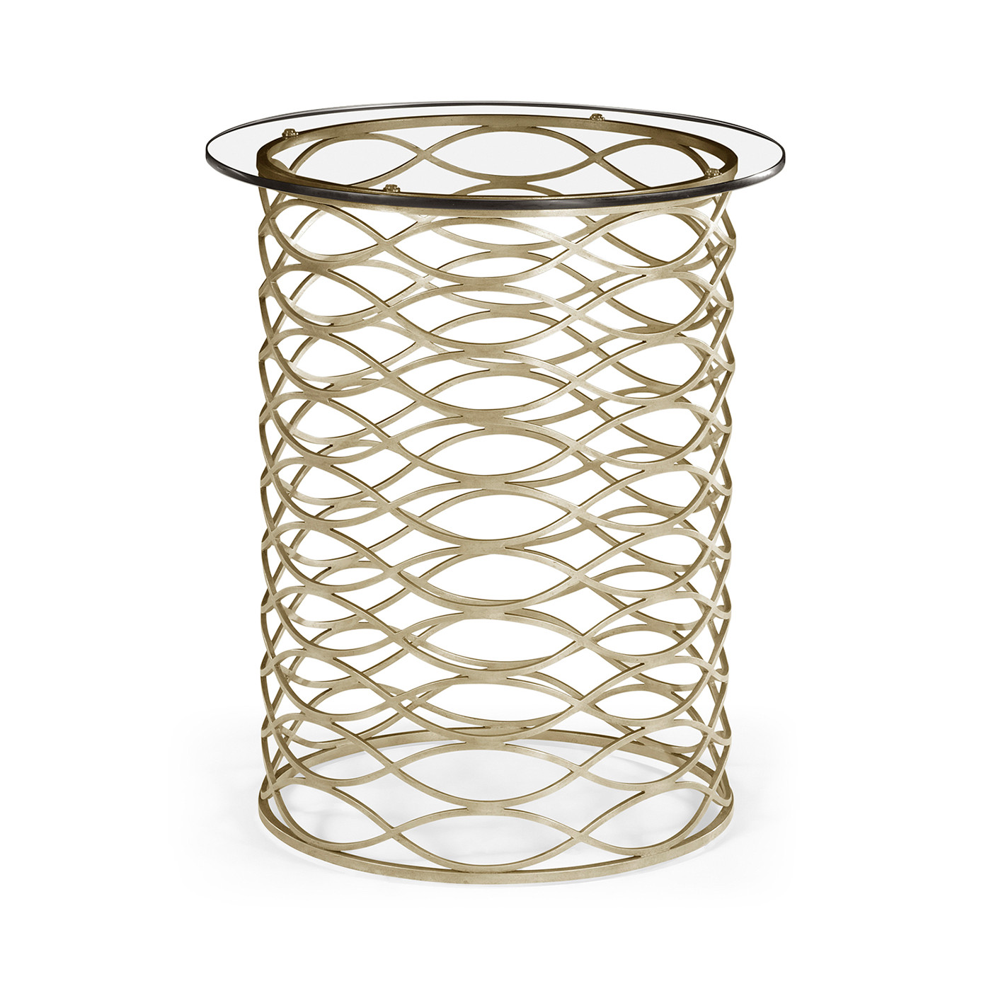 Interlaced Silver & Glass Side Table