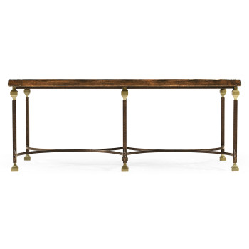 Argentinian Walnut Parquetry & Iron Coffee Table
