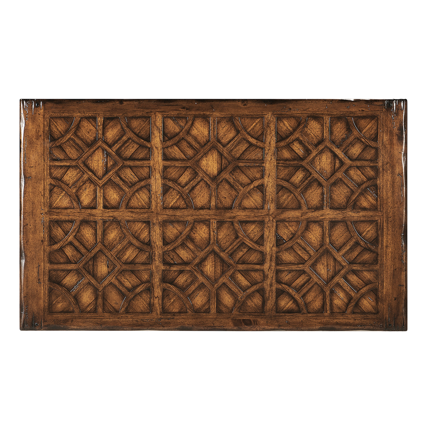 Argentinian Walnut Parquetry & Iron Coffee Table