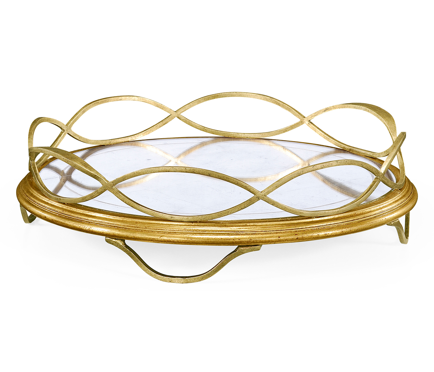 Églomisé & Gilded Circular Tray