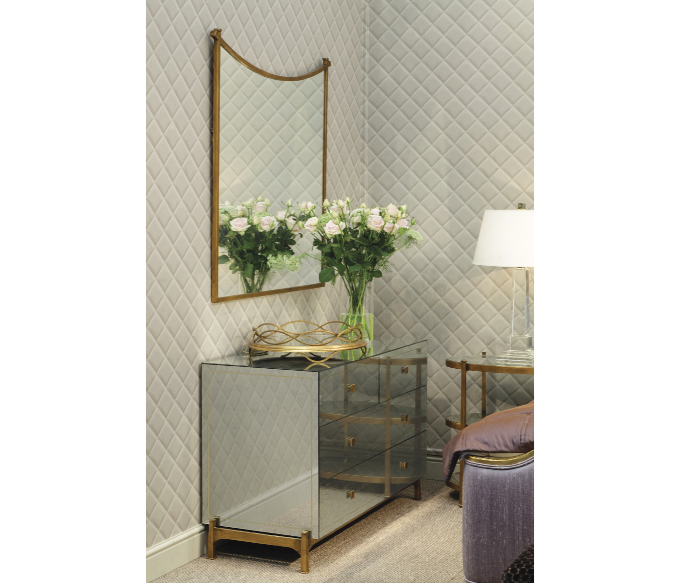 Églomisé & Gilded Circular Tray