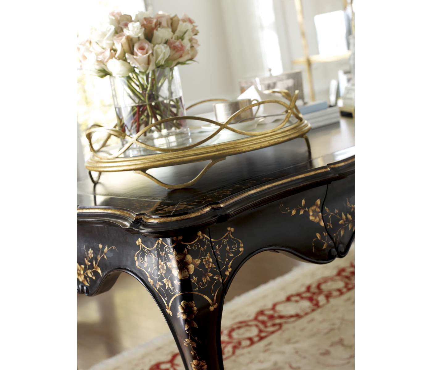 Green Faux Shagreen & Gilded Iron Circular Tray