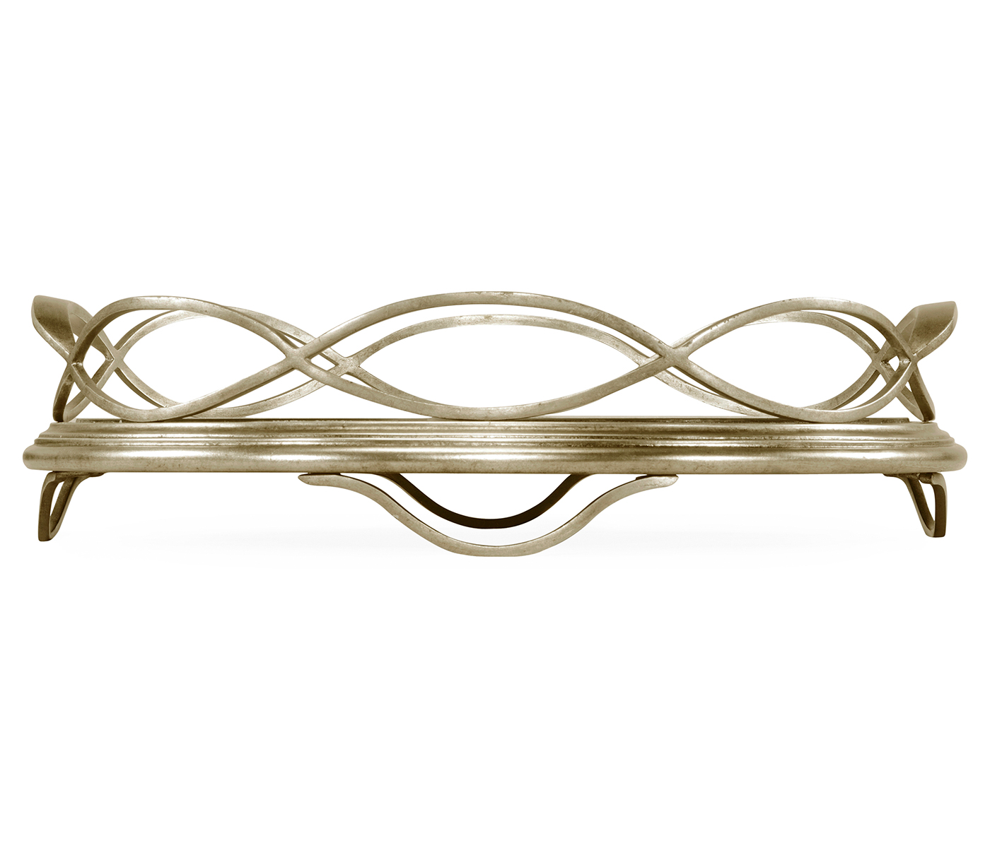 Églomisé & Silver Circular Tray