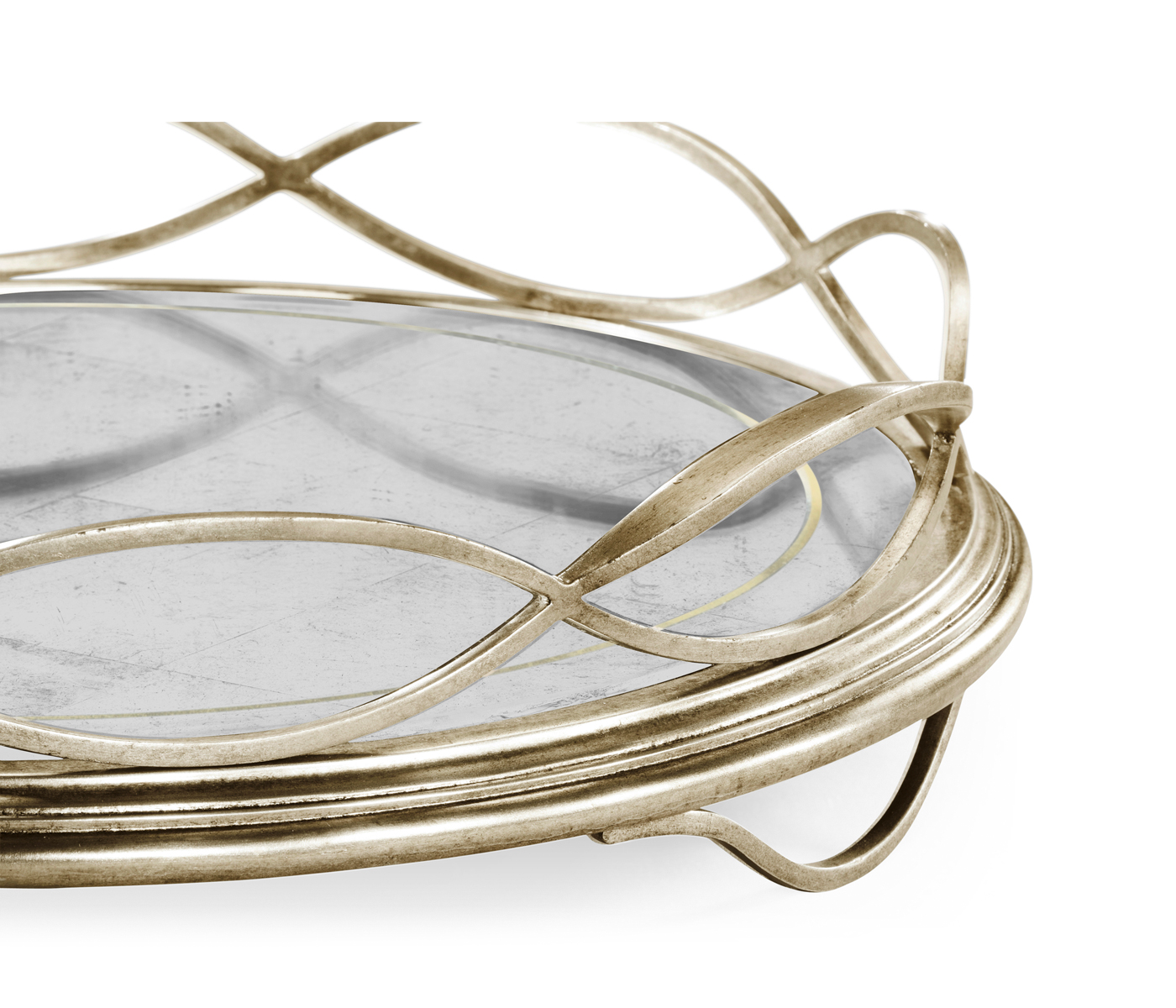 Églomisé & Silver Circular Tray