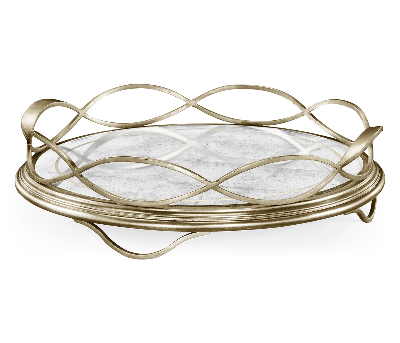Églomisé & Silver Circular Tray