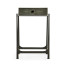 Anthracite Faux Shagreen & Bronze Iron Side Table