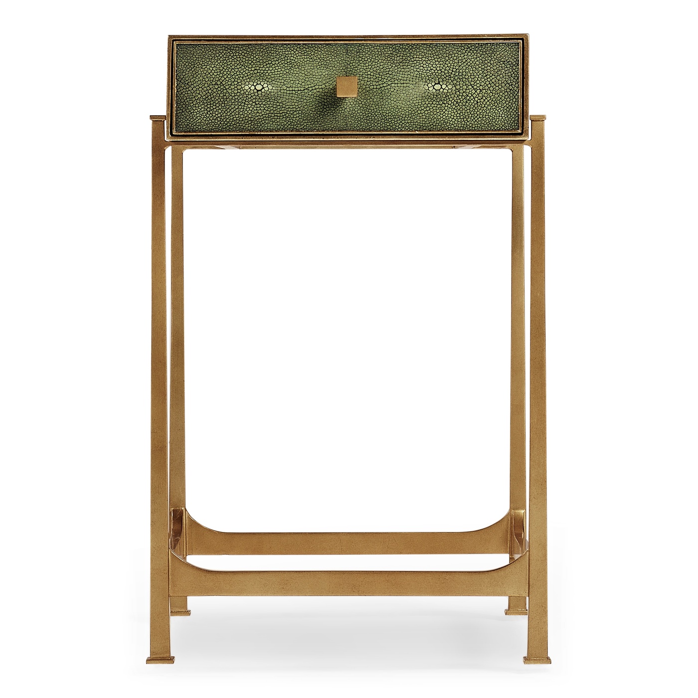 Green Faux Shagreen Gilded Side Table