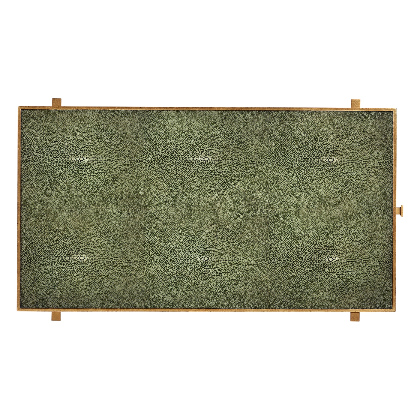 Green Faux Shagreen Gilded Side Table