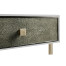 Anthracite Faux Shagreen & Silver Iron Side Table