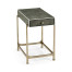 Anthracite Faux Shagreen & Silver Iron Side Table