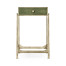 Green Faux Shagreen Silver Side Table