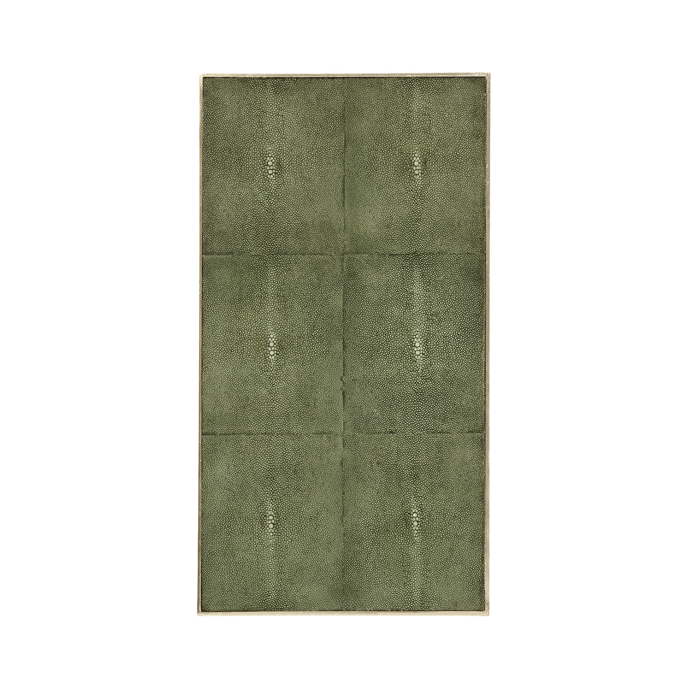 Green Faux Shagreen Silver Side Table