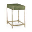 Green Faux Shagreen Silver Side Table