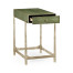 Green Faux Shagreen Silver Side Table
