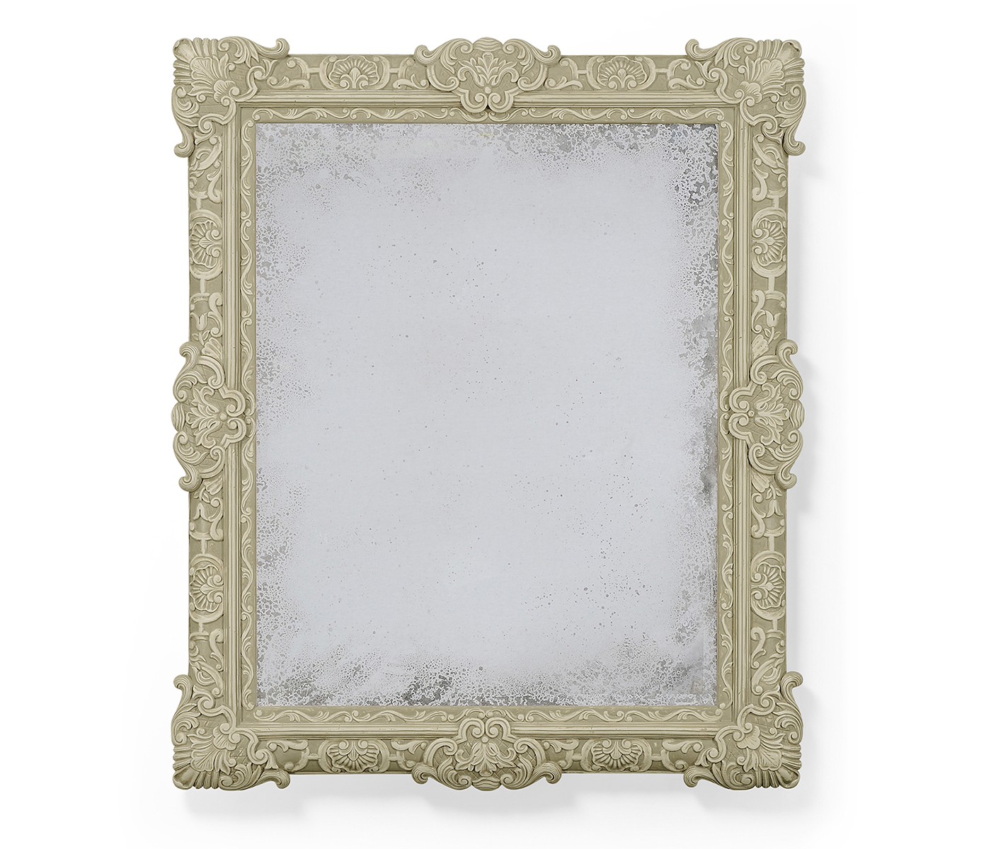 French Style Grisaille Mirror with Distressed Silvering