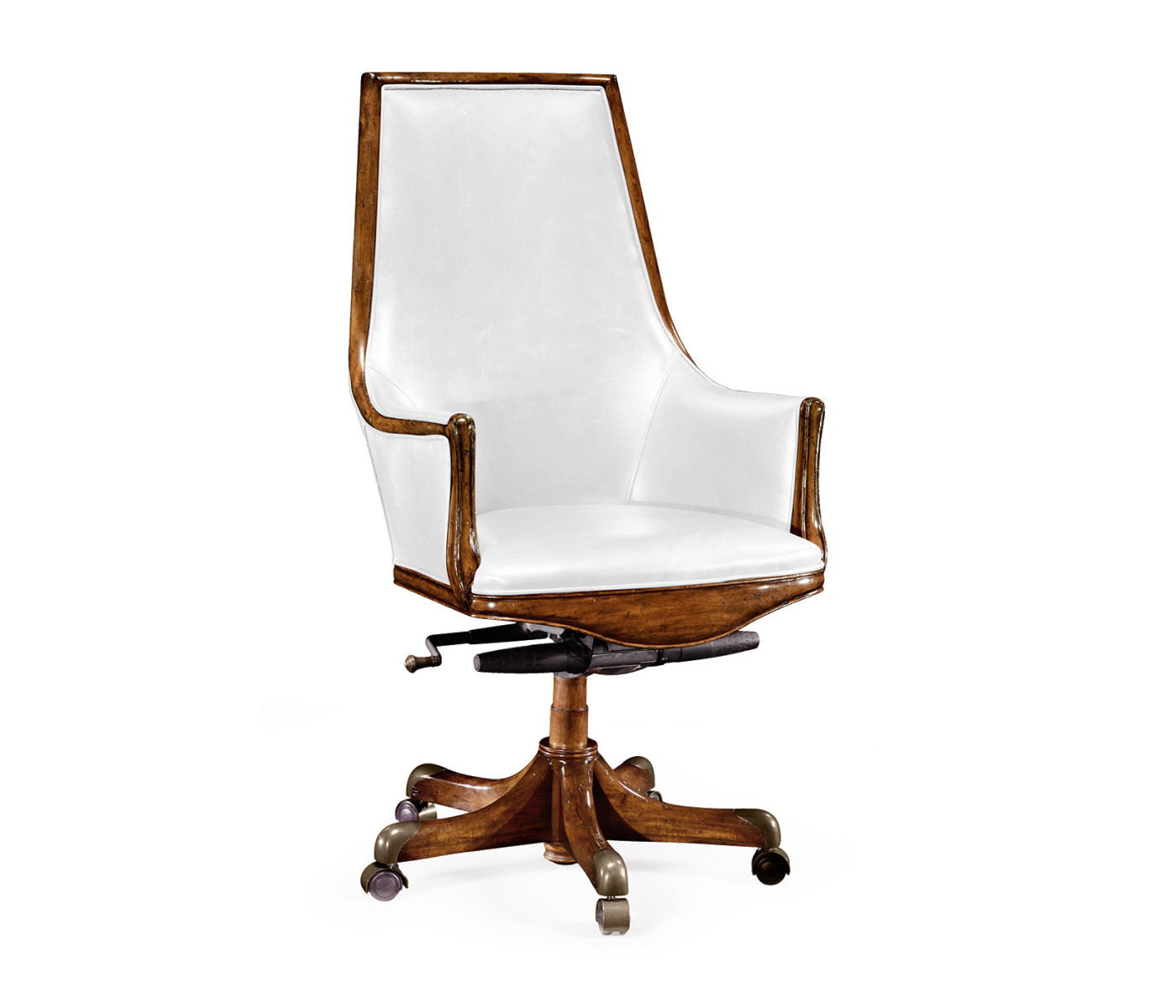 Edwardian High Backed Walnut Office Chair